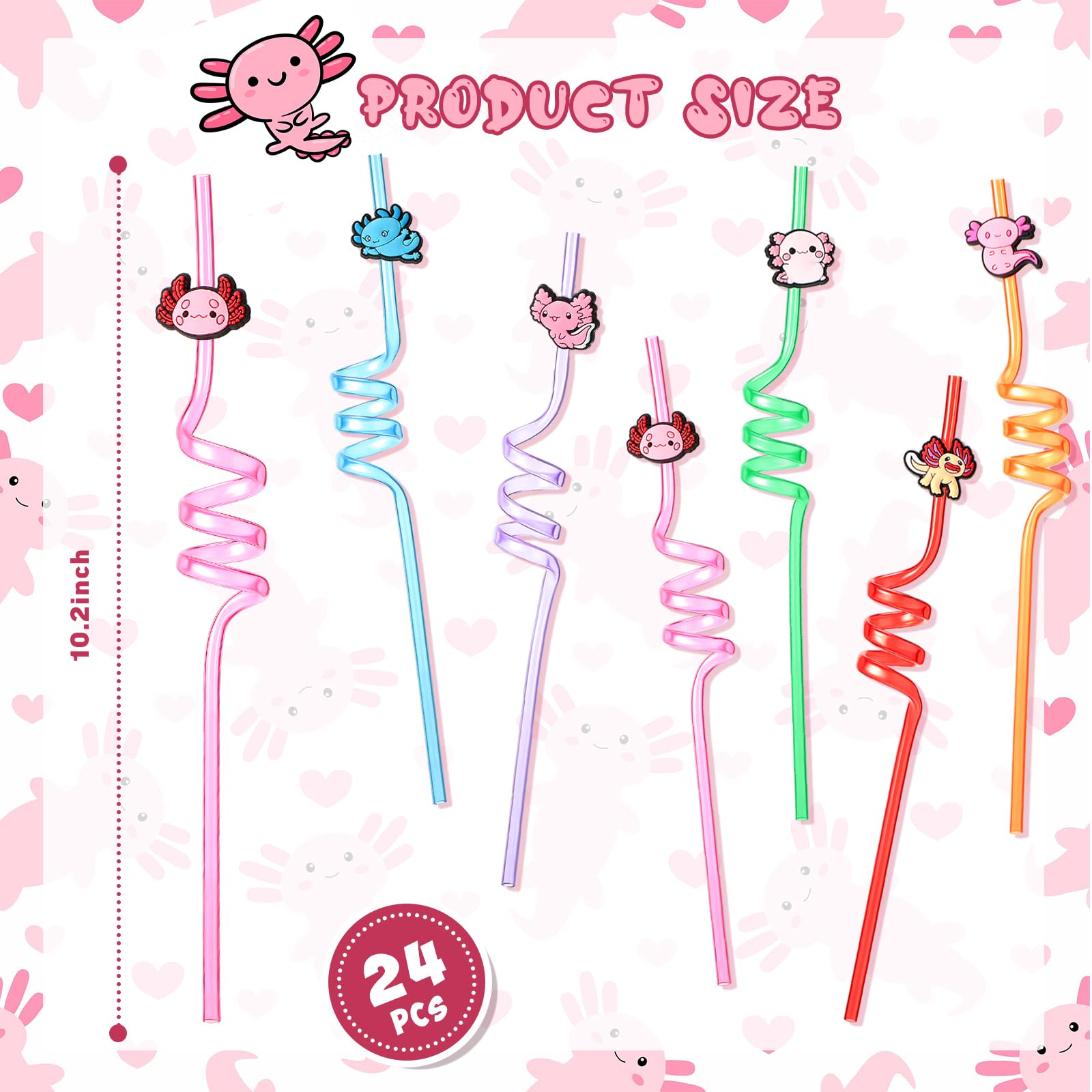 Axolotl straw ornaments silicone six styles for Bokon pack