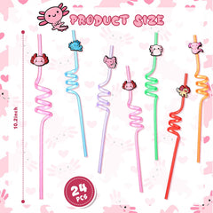 Axolotl straw ornaments silicone six styles for Bokon pack