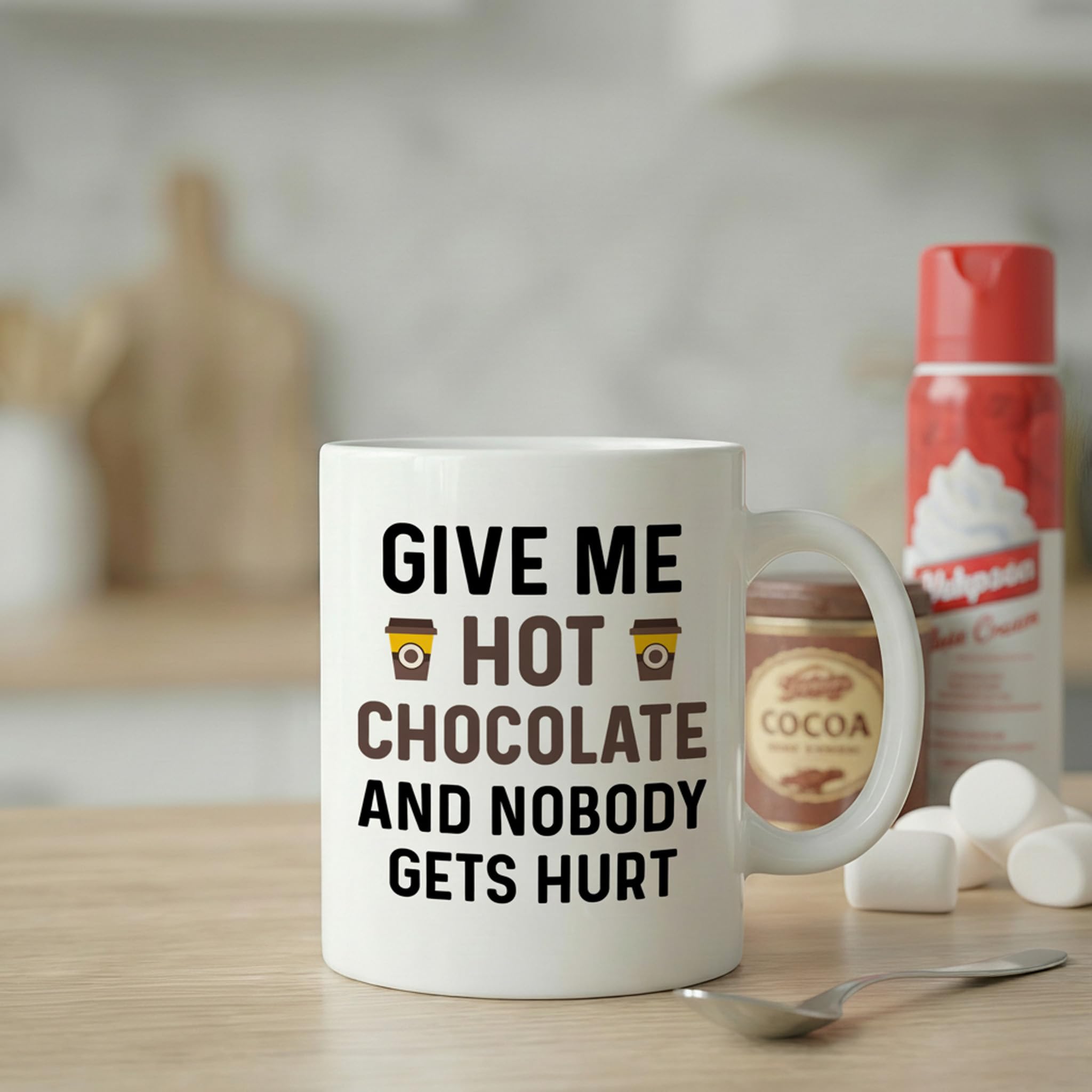 Mug with bold lettering and humorous design