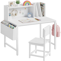 BOLUO kids desk and chair set top view with dimensions 18.5D x 43.7W x 39.6H