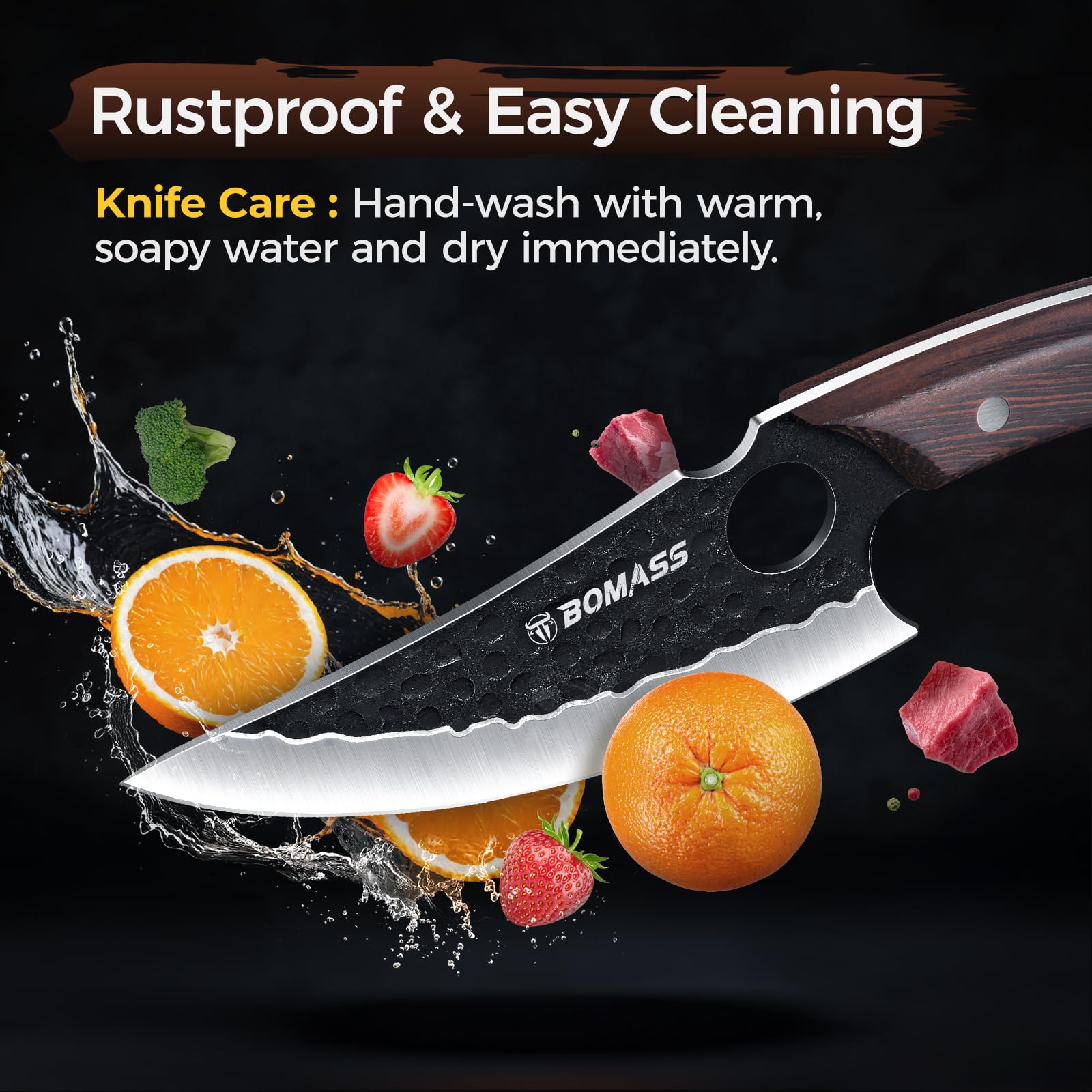 High carbon steel boning knife from BOMASS set