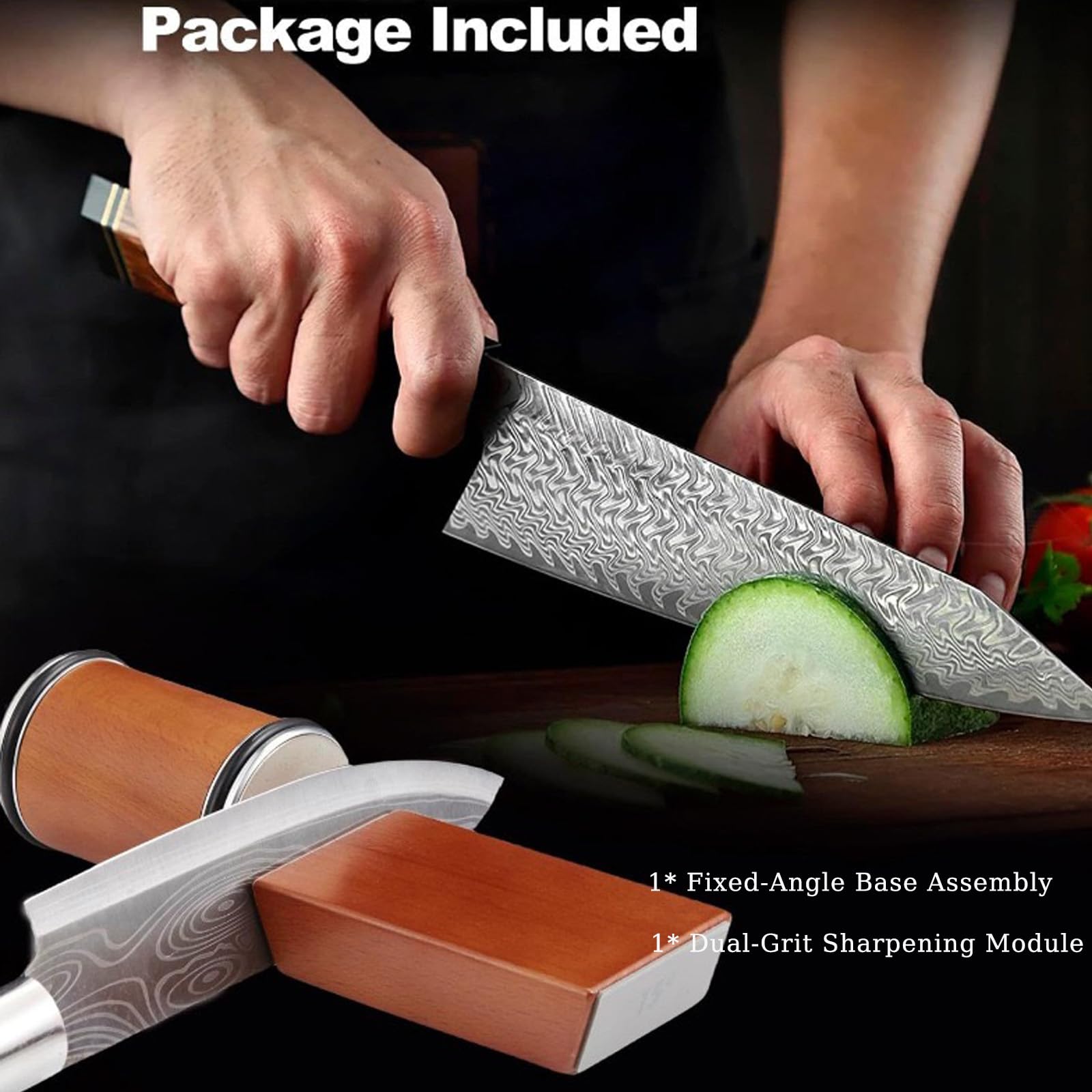 Kitchen sharpening setup by BomCot rolling knife sharpener kit