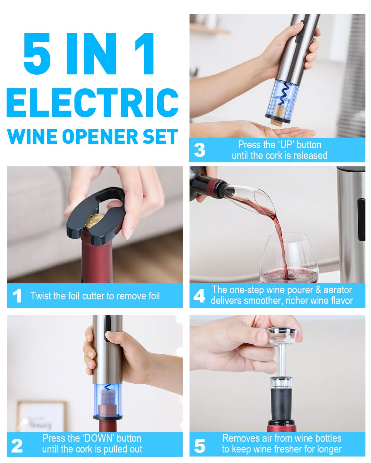 BONACHEF wine aerator pourer attachment