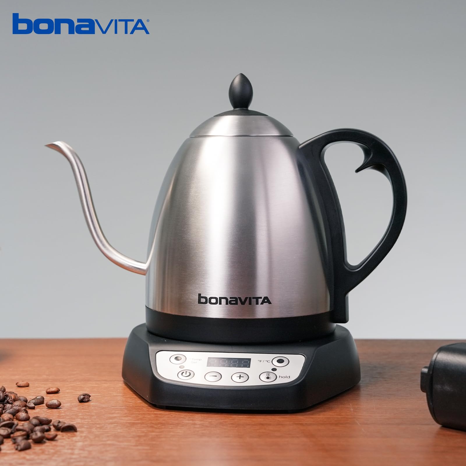 Bonavita 1L kettle ideal for coffee and tea brewing at home or cafe