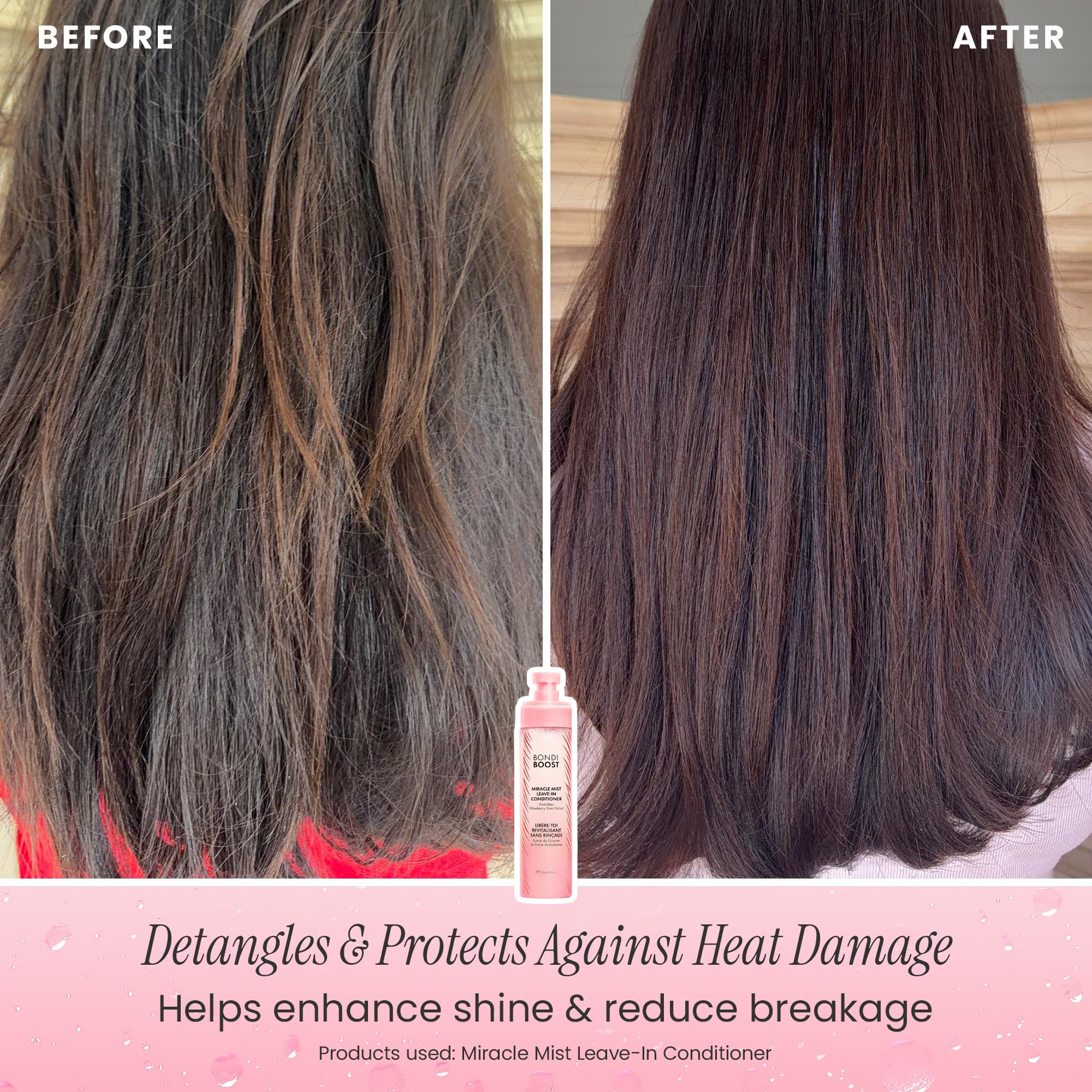 Apply to damp hair before styling for protection