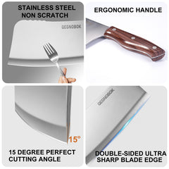 Ergonomic non-slip handle on meat cleaver