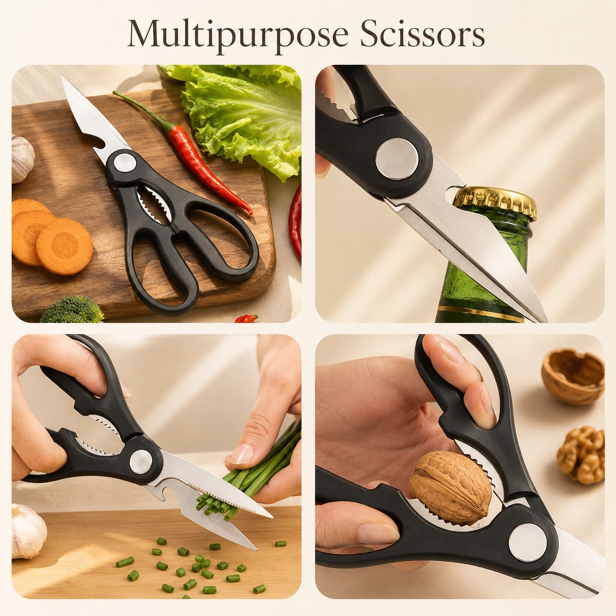 Boning knife black stainless steel close up