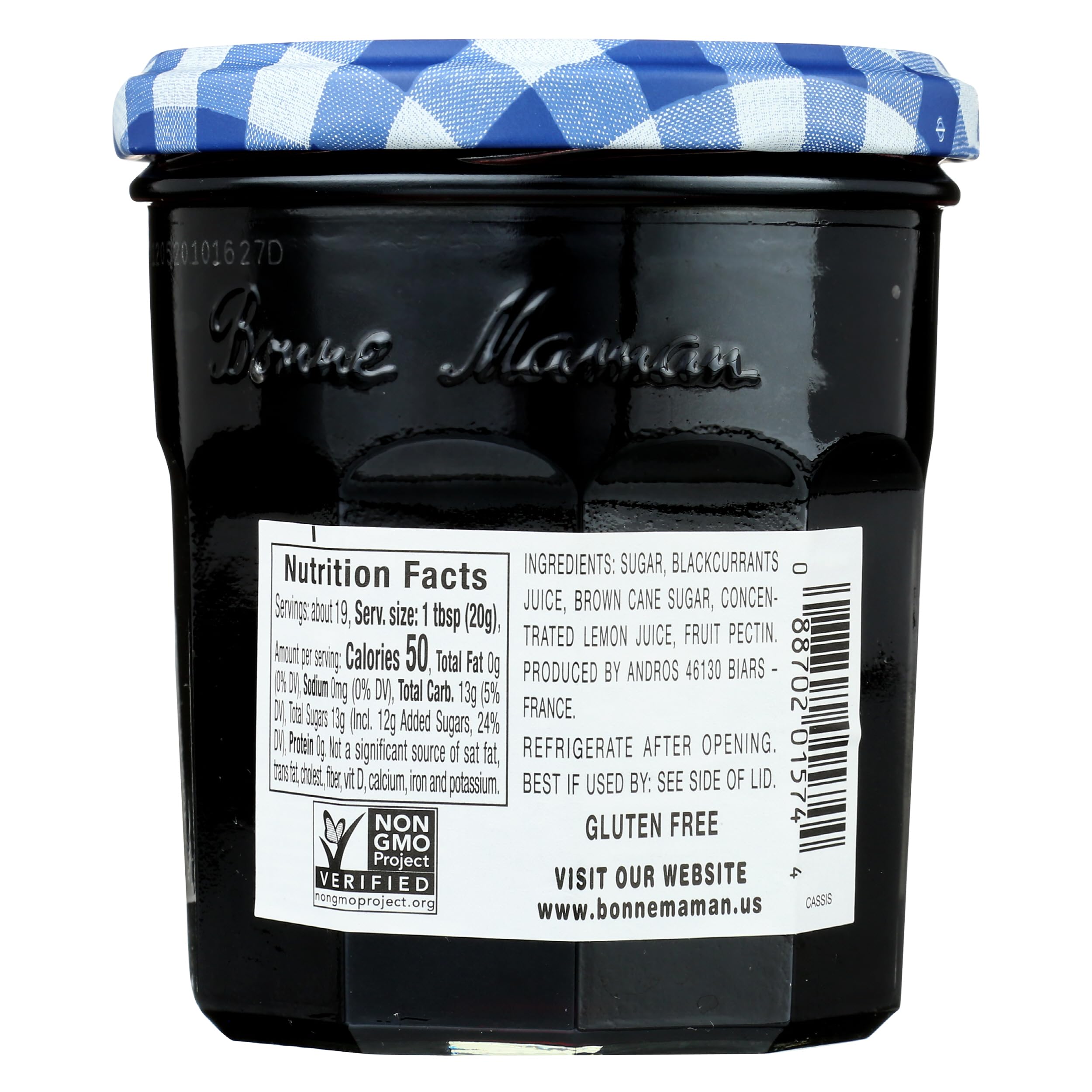 Bonne Maman Jelly Black Current label close up