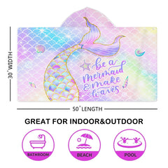 Mermaid hooded towel for kids by Bonsai Tree