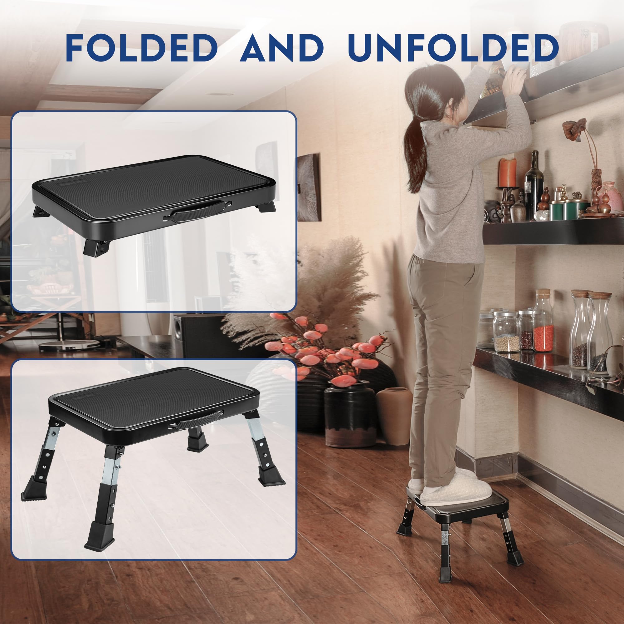 BONTEC lightweight 6 lbs portable step stool in use