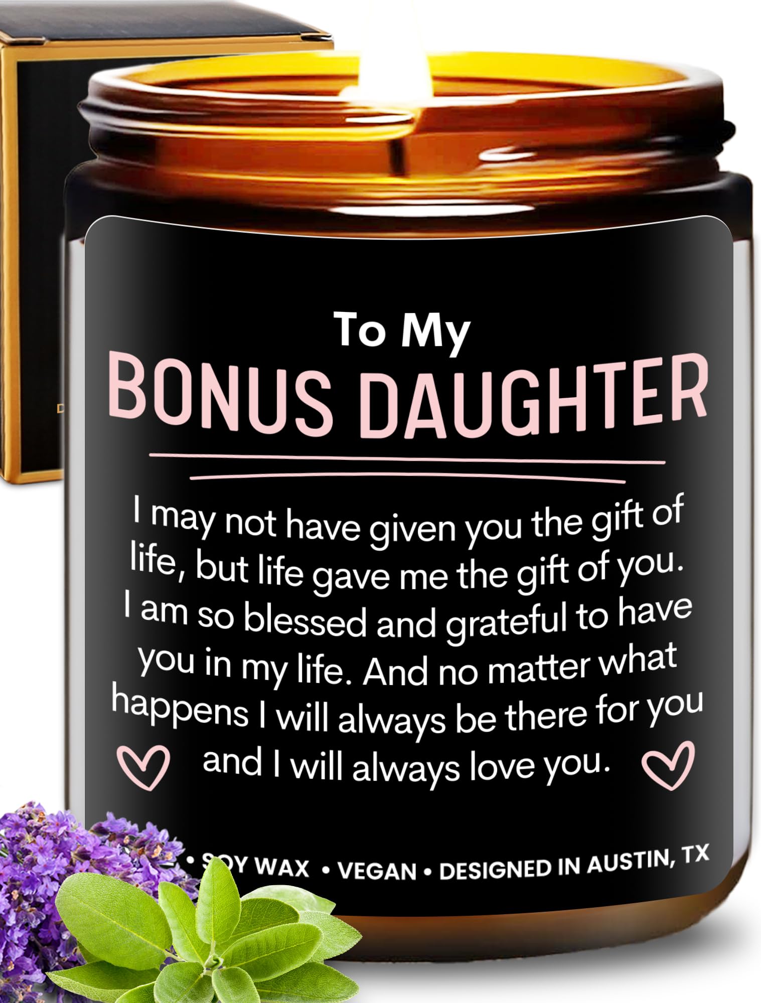 Boxed Bonus Daughter Candle gift presentation