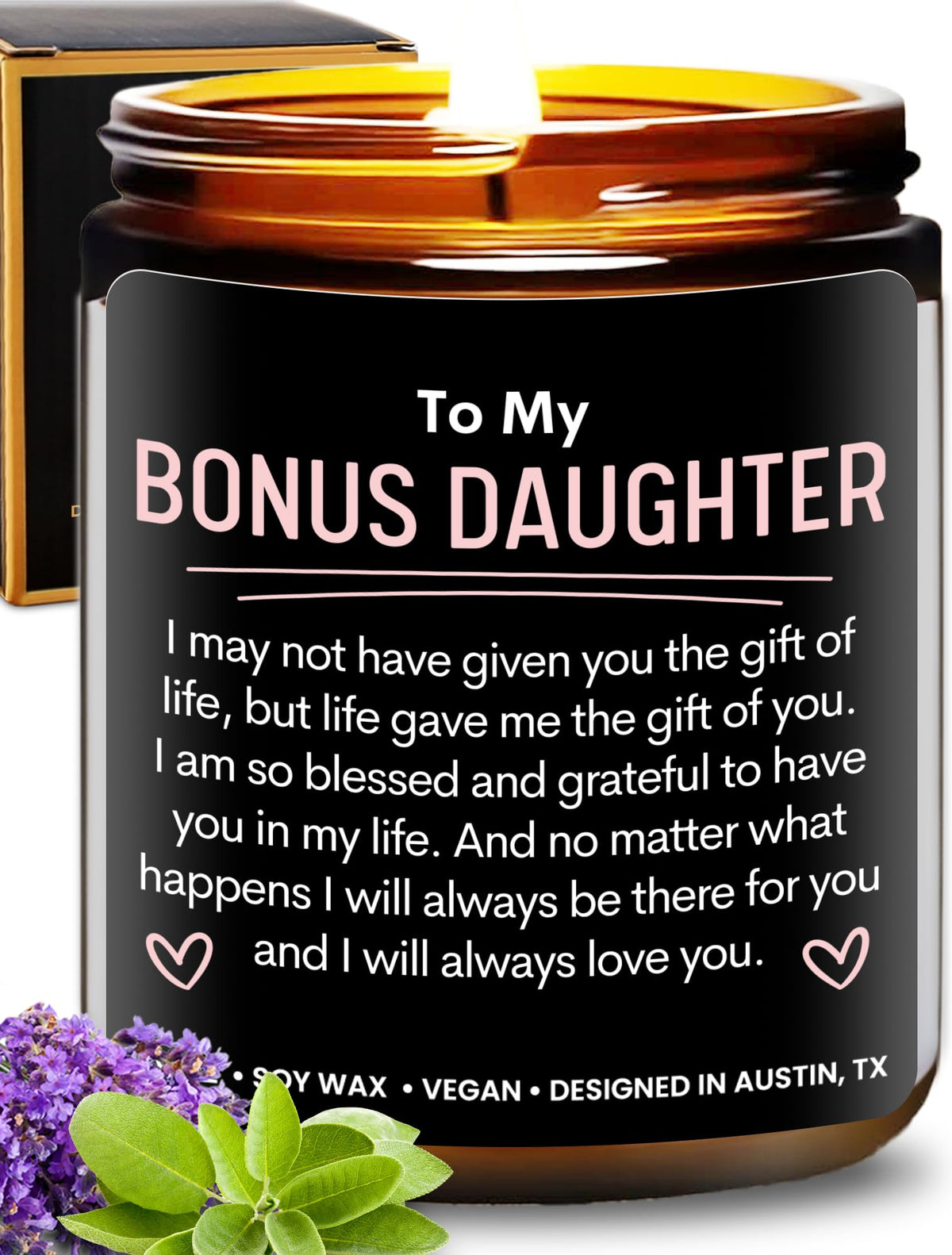Boxed Bonus Daughter Candle gift presentation