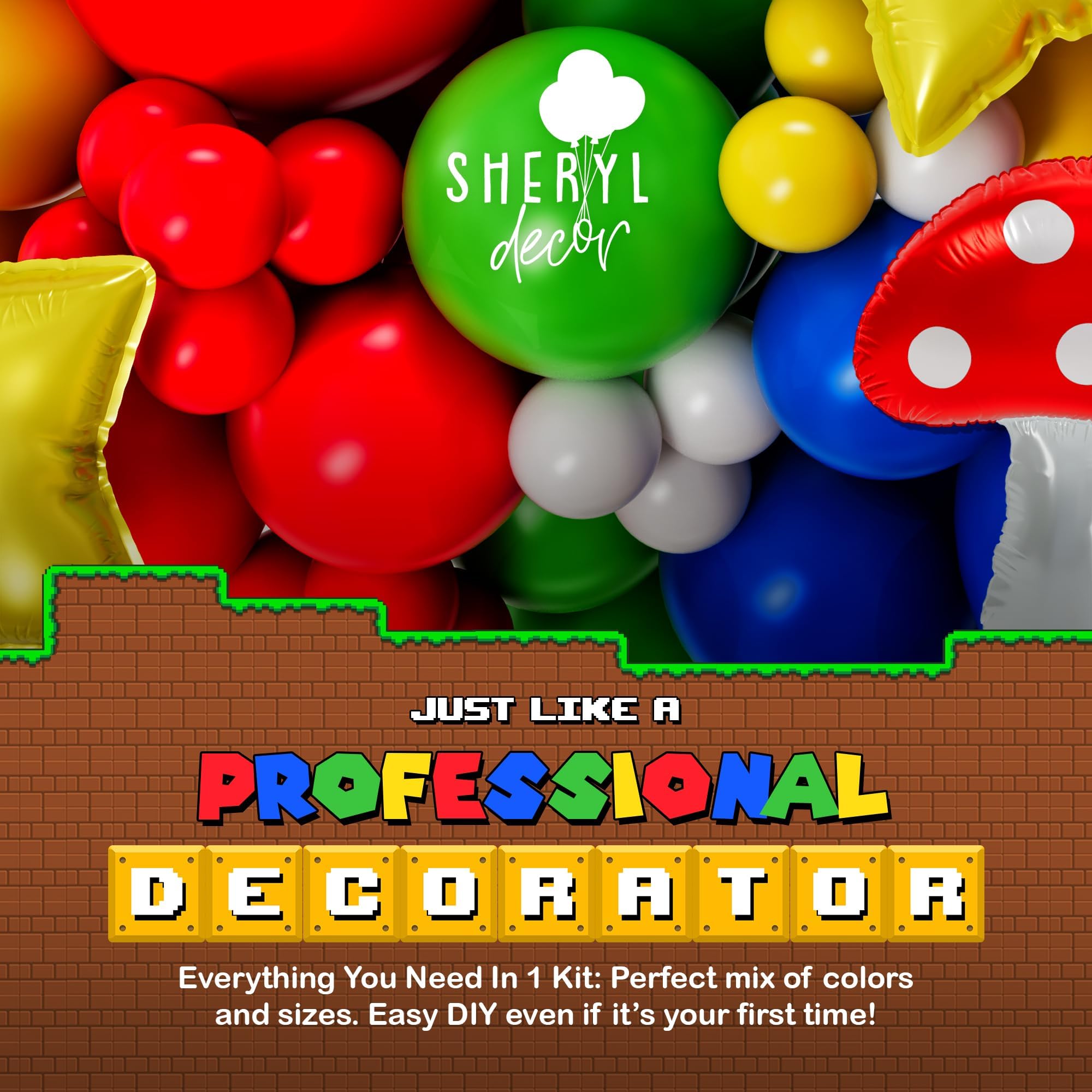 Bonus foil mushroom cloud star balloons set