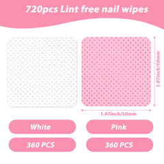 BONXAXK lint free nail wipes white 360 piece pack