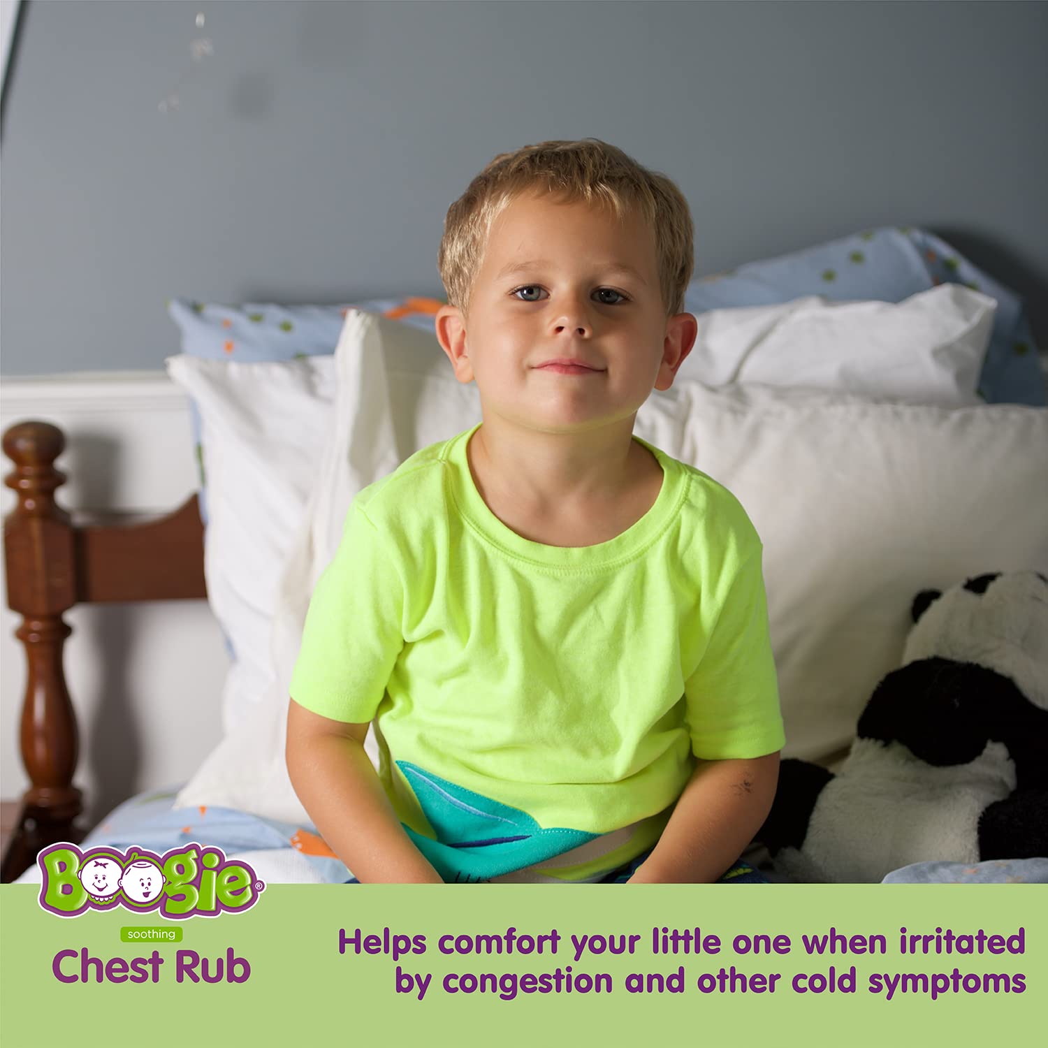 Baby usage Boogie Chest Rub Stick shown on label