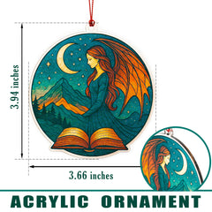 Book christmas ornament product image with story card packaging