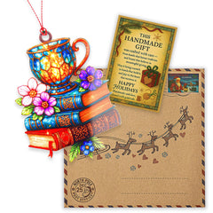 Book lover gift ornament 2025 with story card