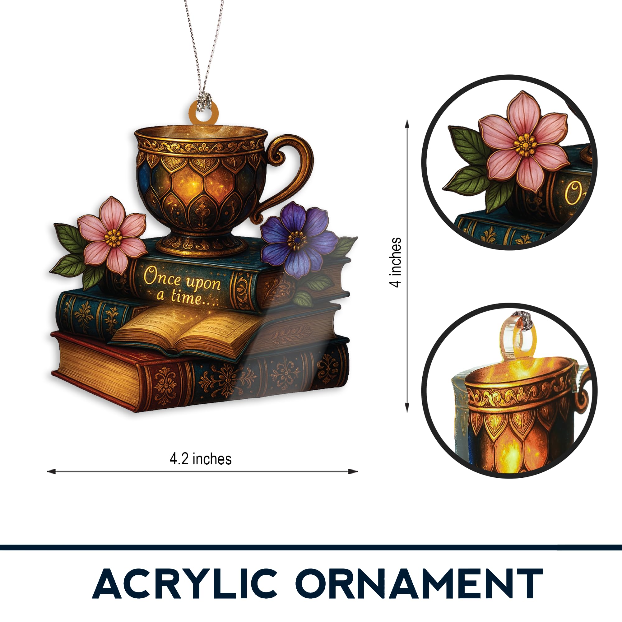Book lover gifts for women ornament in festive setting