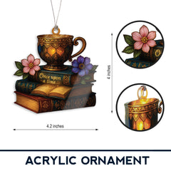 Book lover gifts for women ornament in festive setting