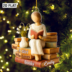 Book lover Christmas ornament for readers and librarians