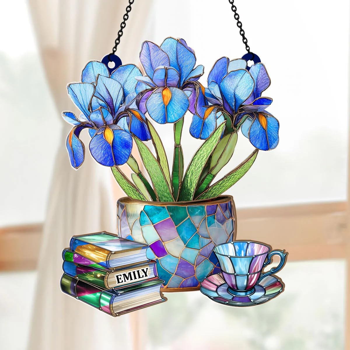 Book lover gift sun catcher decorative window ornament