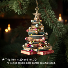 Book Lover Tree Decor ornament on holiday display