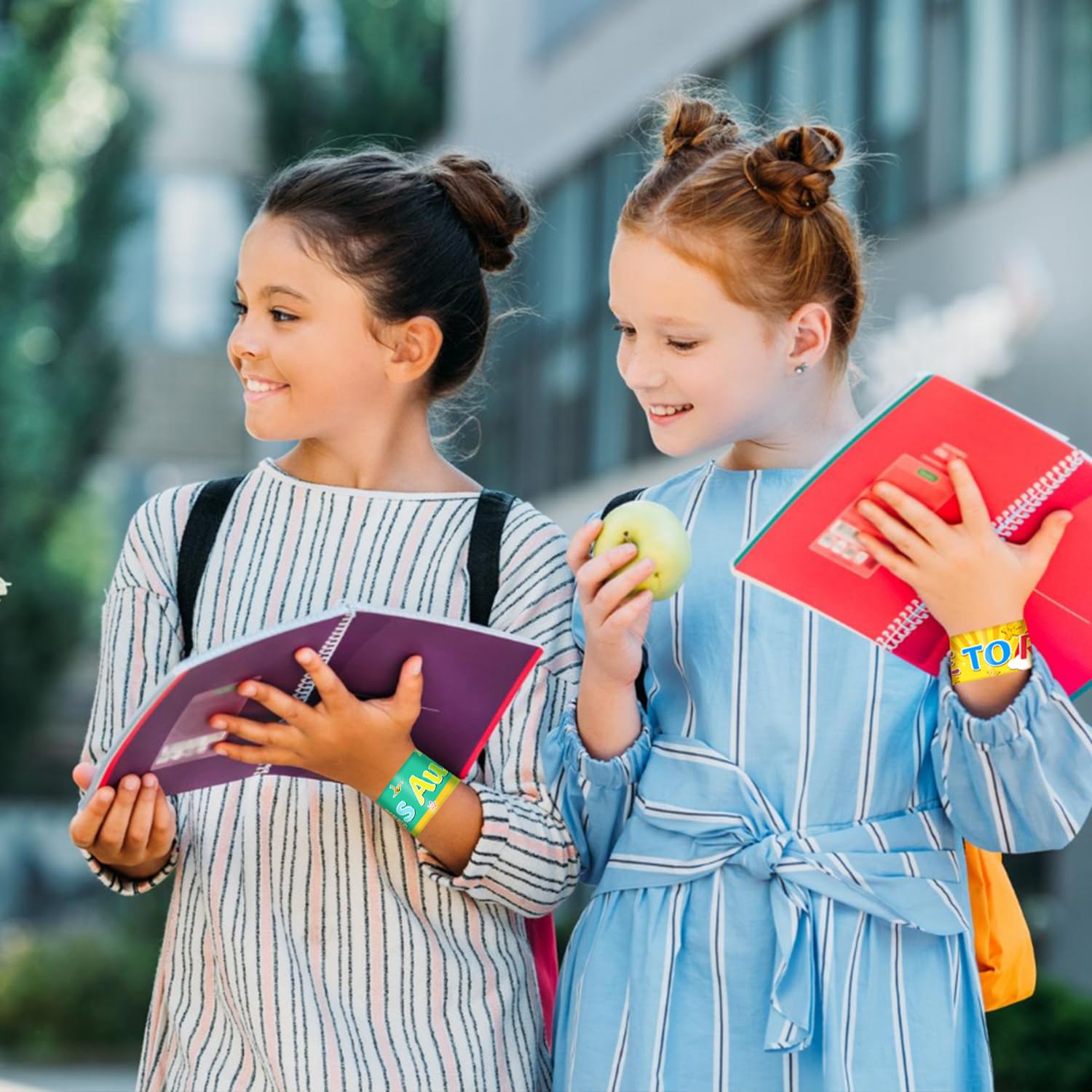 Gift bag fillers reading bracelets