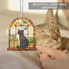 Faux stained glass book ornament made of acrylic