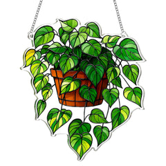 Book Ornament stained glass window hanging acrylic