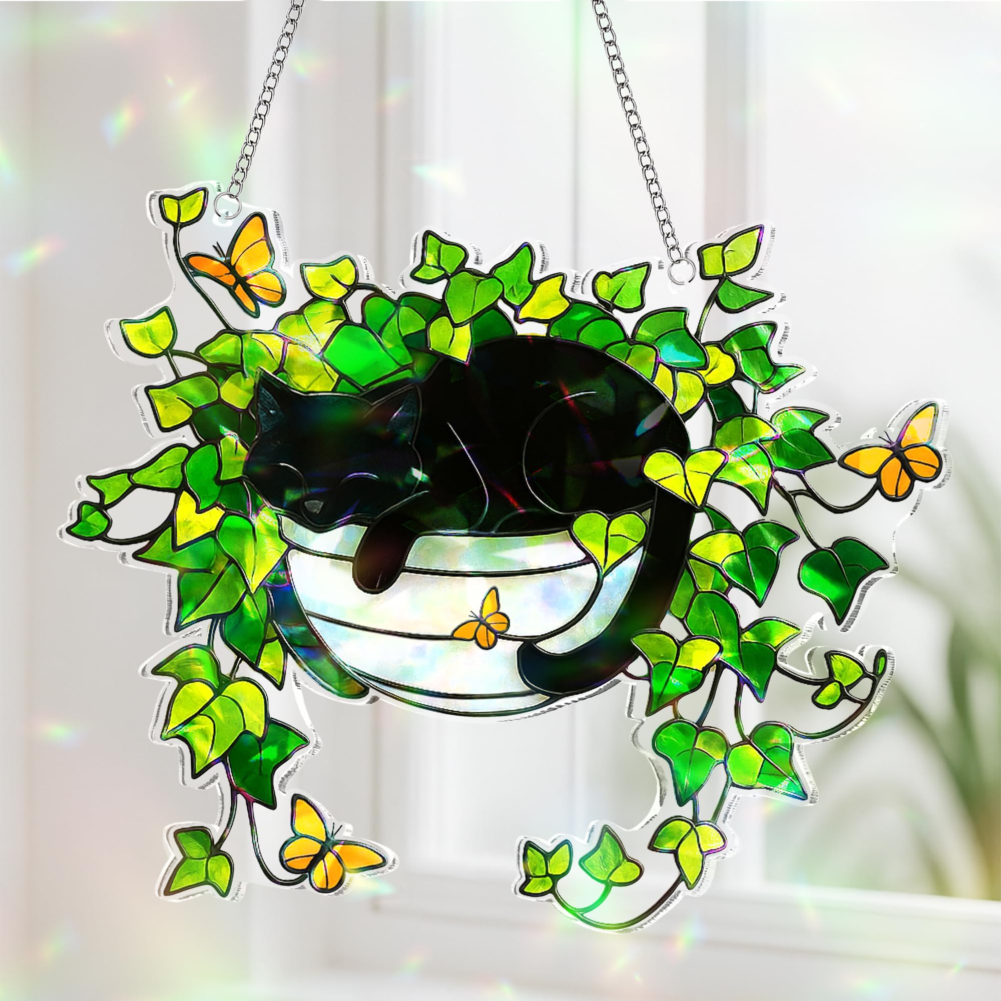 Suncatcher Effect Decor Book Ornament for Tree or Shelf