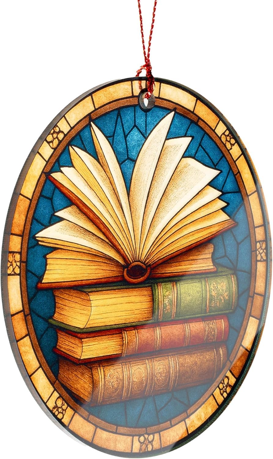 Books lover ornament for librarian decor and holiday display