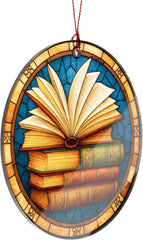 Books lover ornament for librarian decor and holiday display