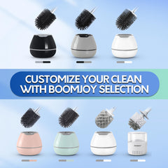 BOOMJOY silicone toilet brush for enamel-safe rims
