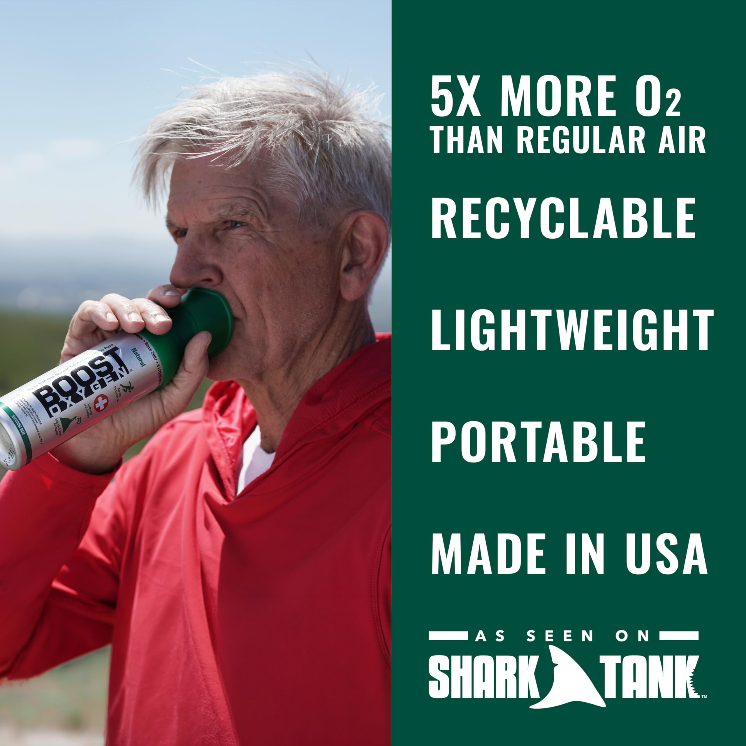 3-liter Boost Oxygen canisters recyclable portable packaging