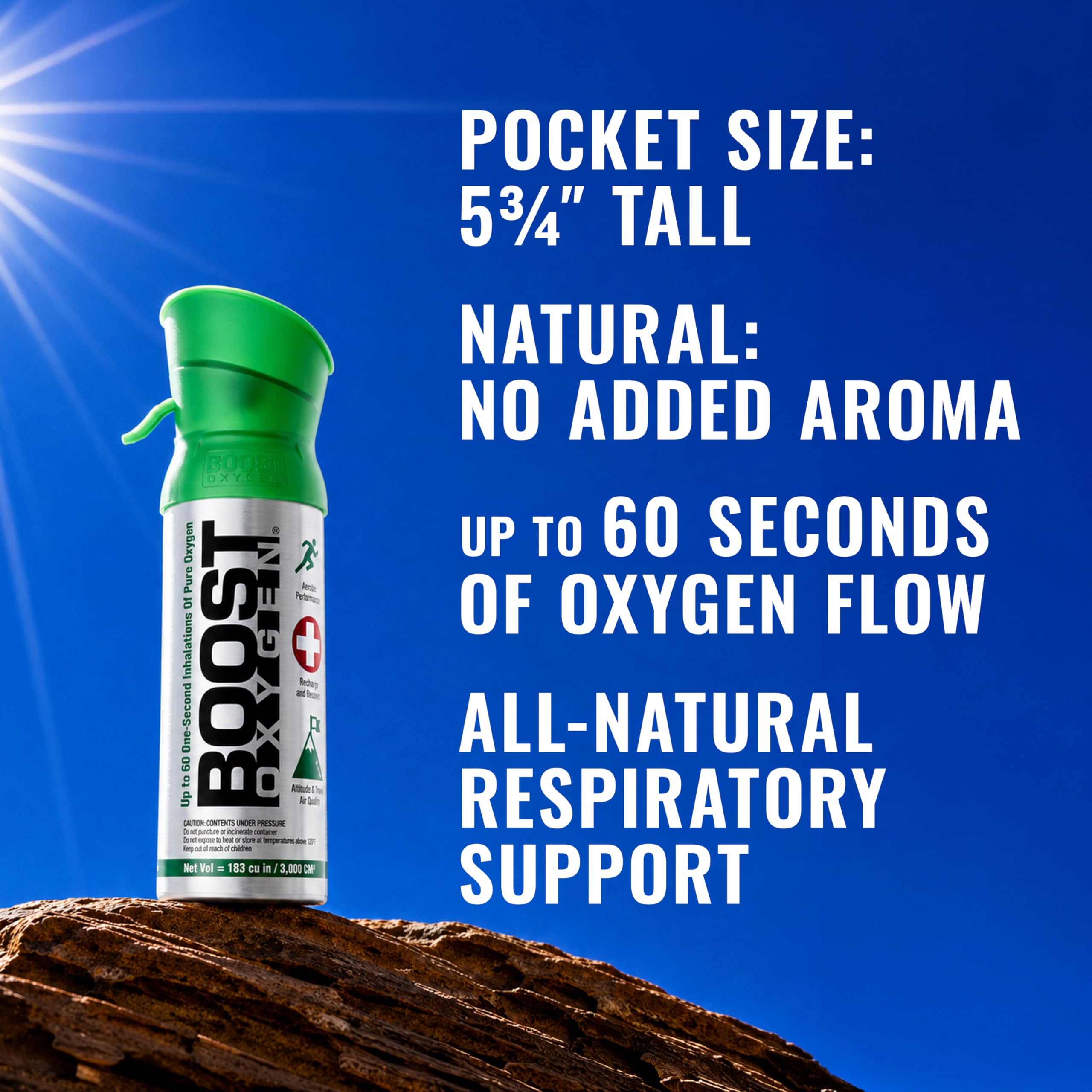 Boost Oxygen NATURAL 3L canisters compact pack image