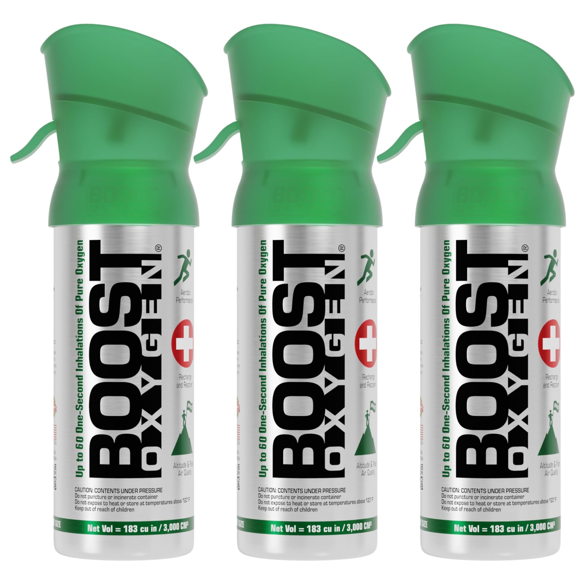 Boost Oxygen pocket size natural 3L canister 3 pack front view