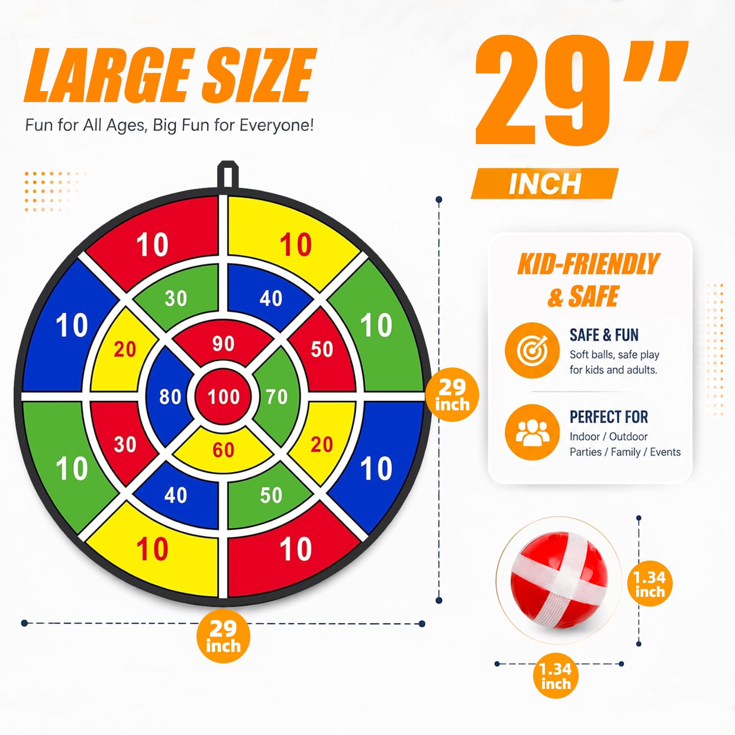 BooTaa dart board with 12 sticky balls