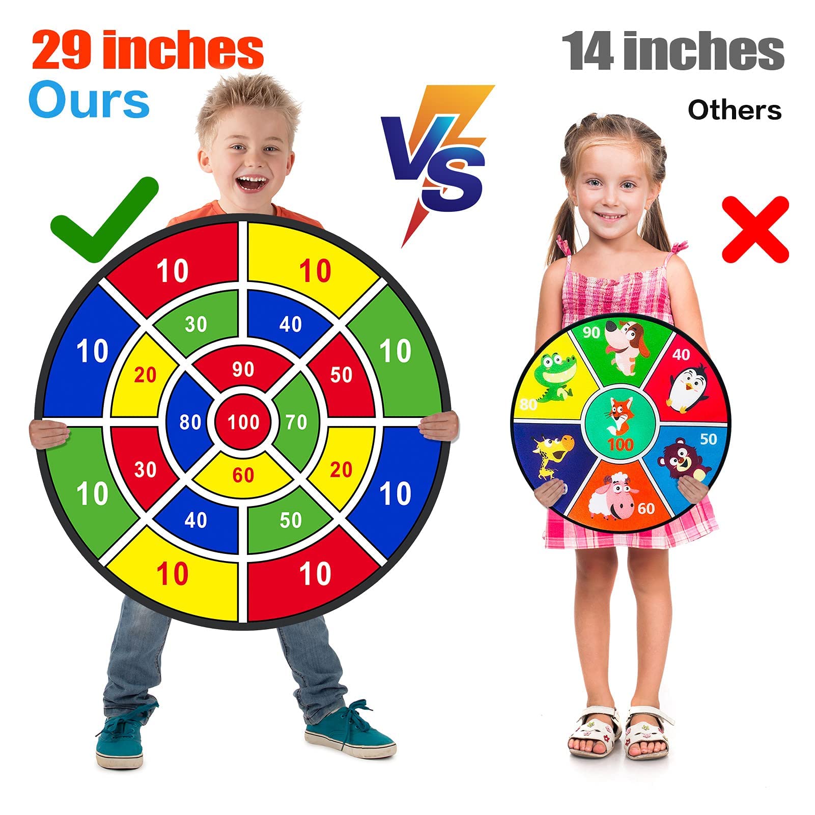 Ages 3-12 BooTaa dart board suitable for kids