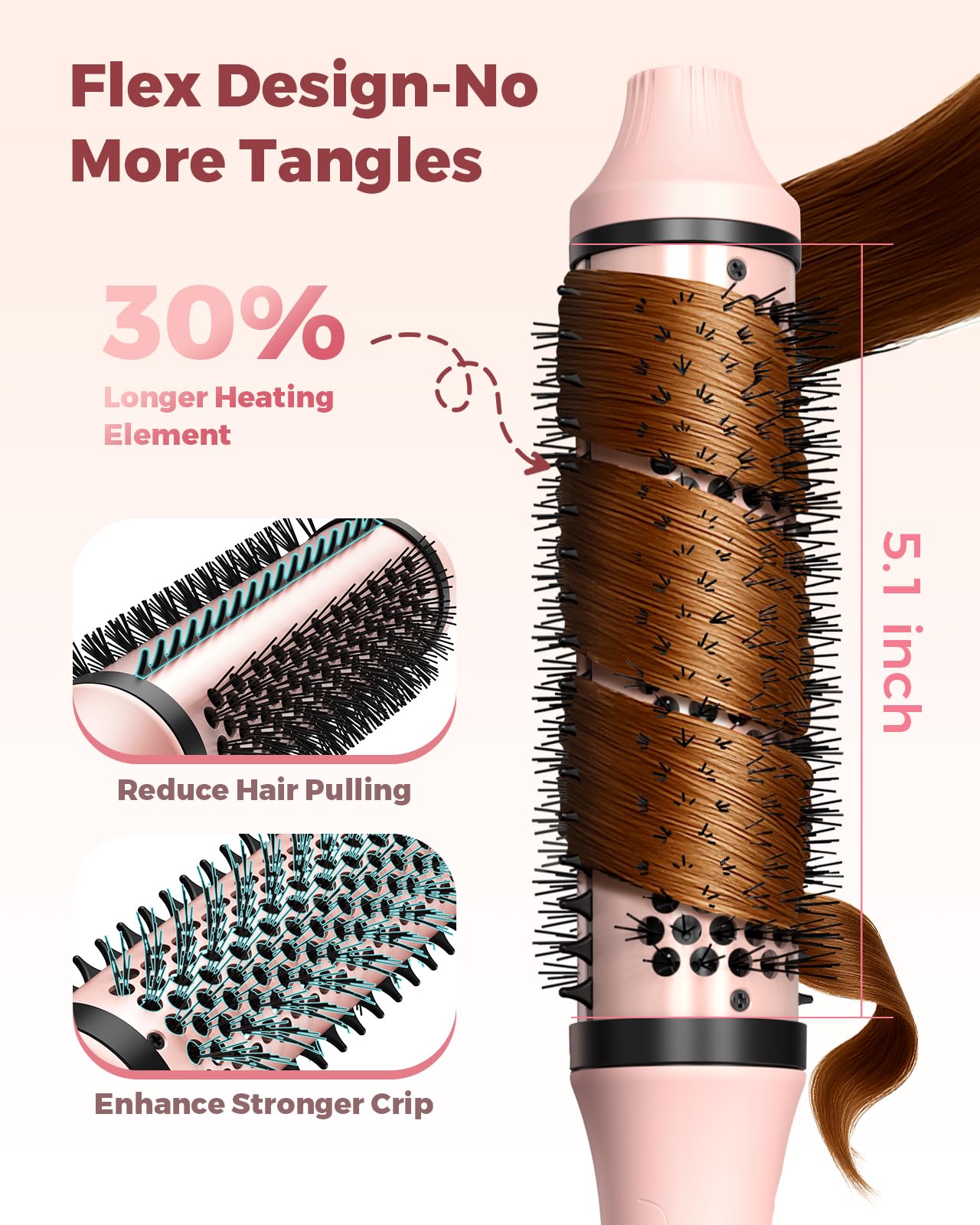 Bopcal brush with 6 heat settings displayed