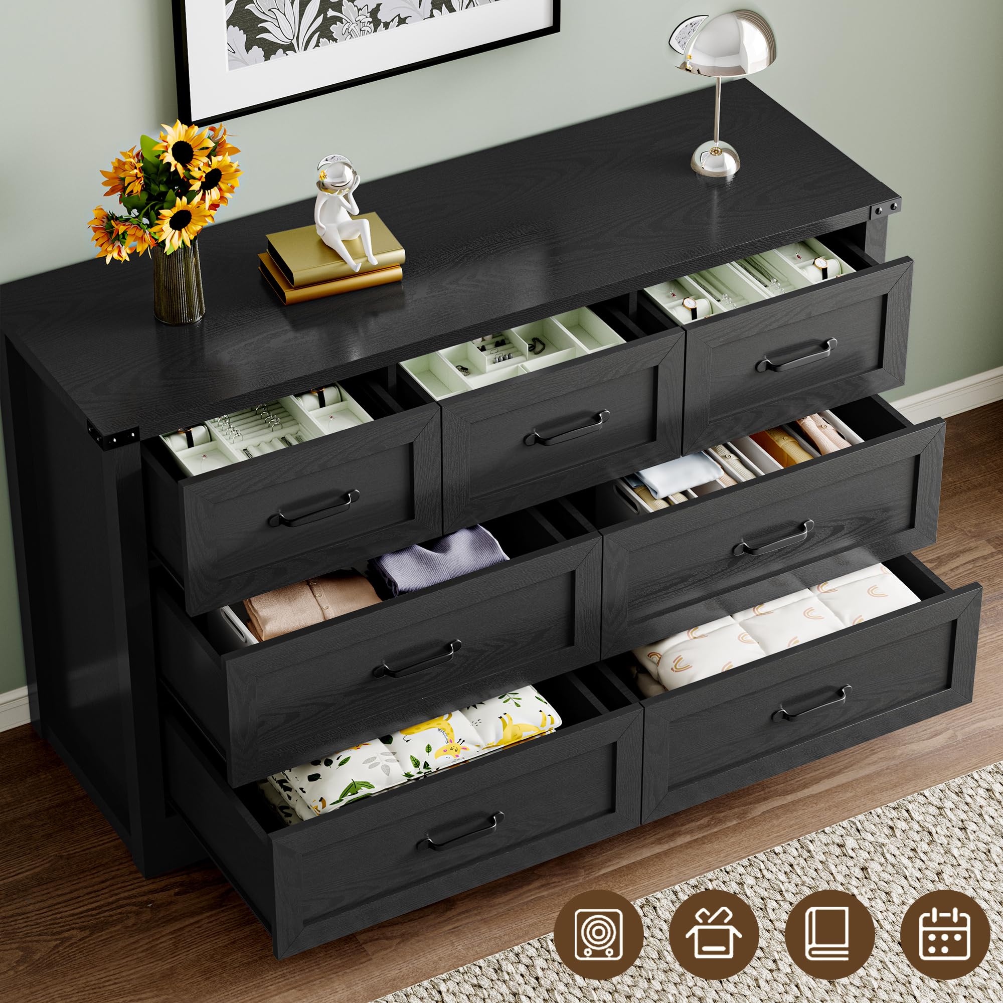 BORNOON dresser versatile as TV stand or hallway organizer