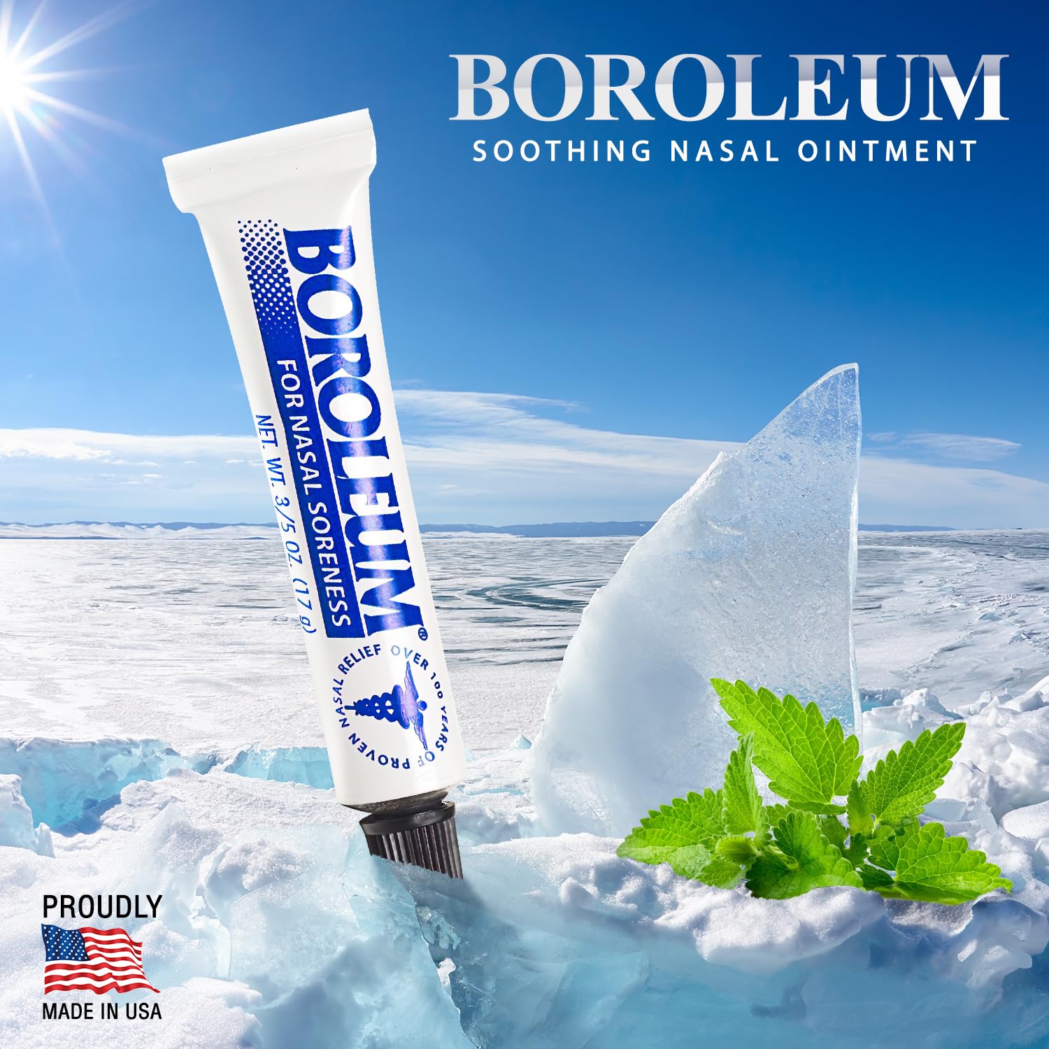 Boroleum nasal soreness balm 3-5oz packaging