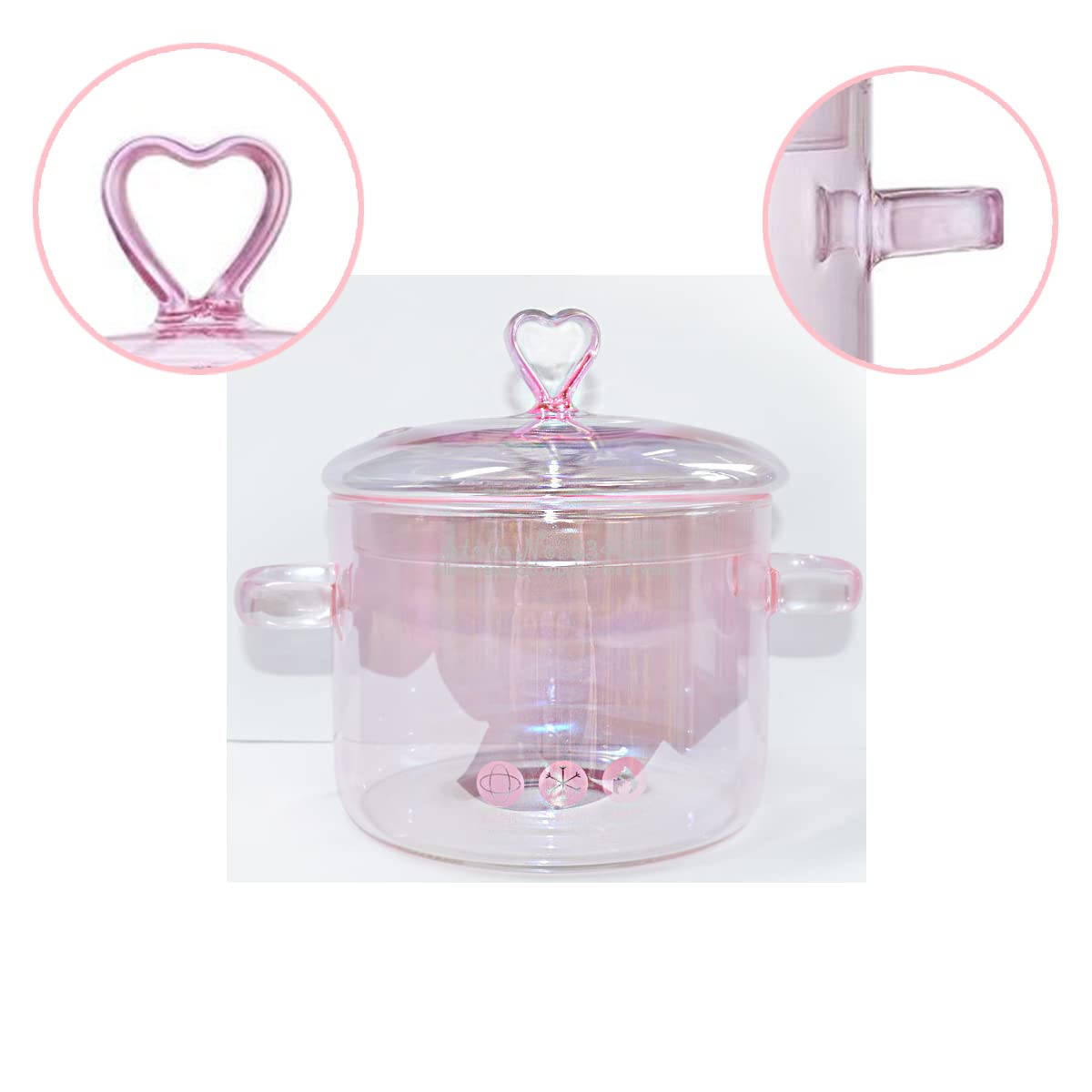 Borosilicate glass cooking pot 15cm diameter