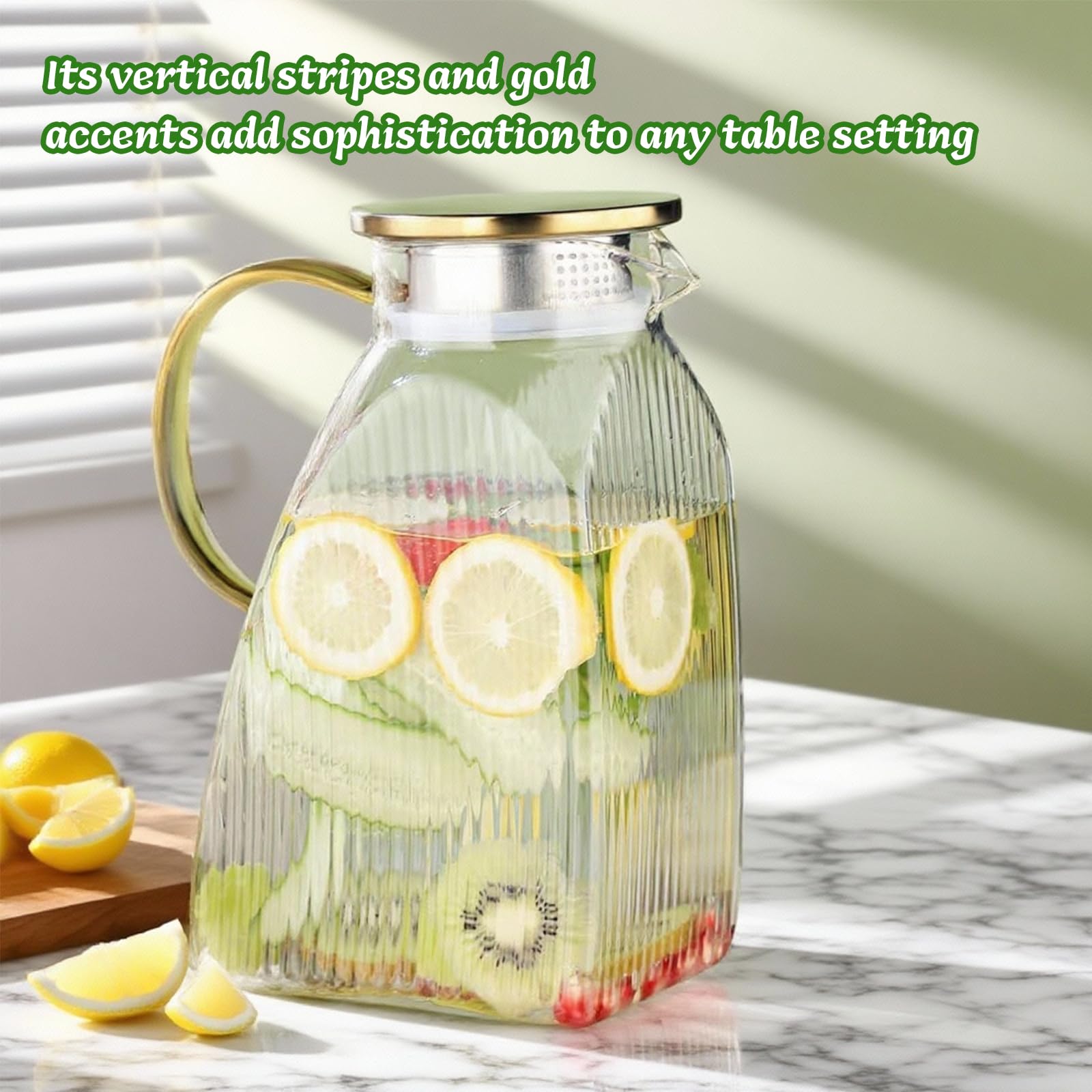 crystal-clear textured glass carafe for beverages