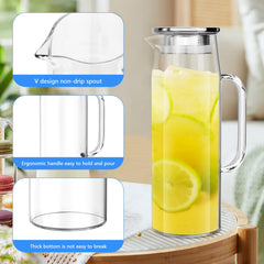 lead-free borosilicate glass pitcher 50oz