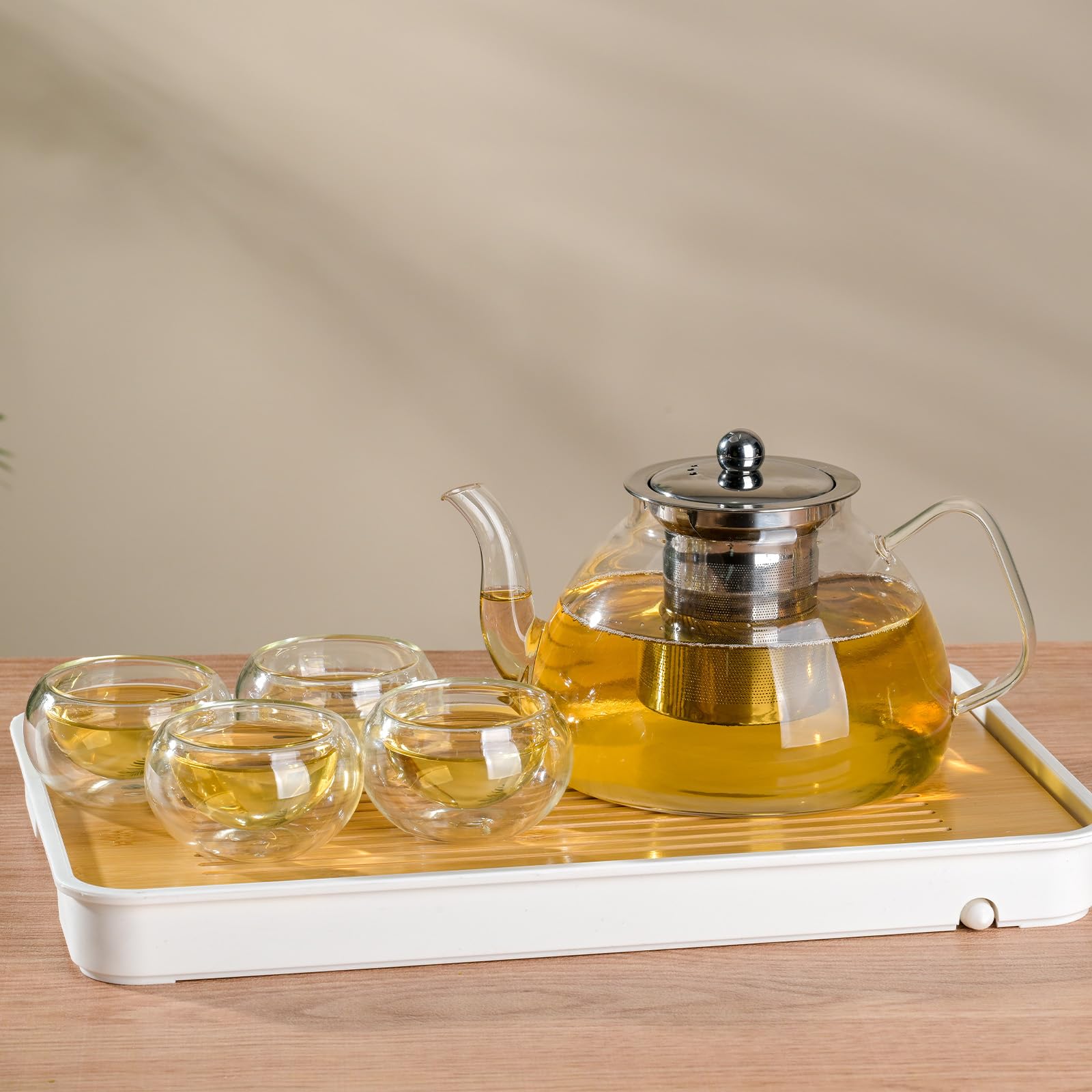 Borosilicate glass teapot with removable infuser