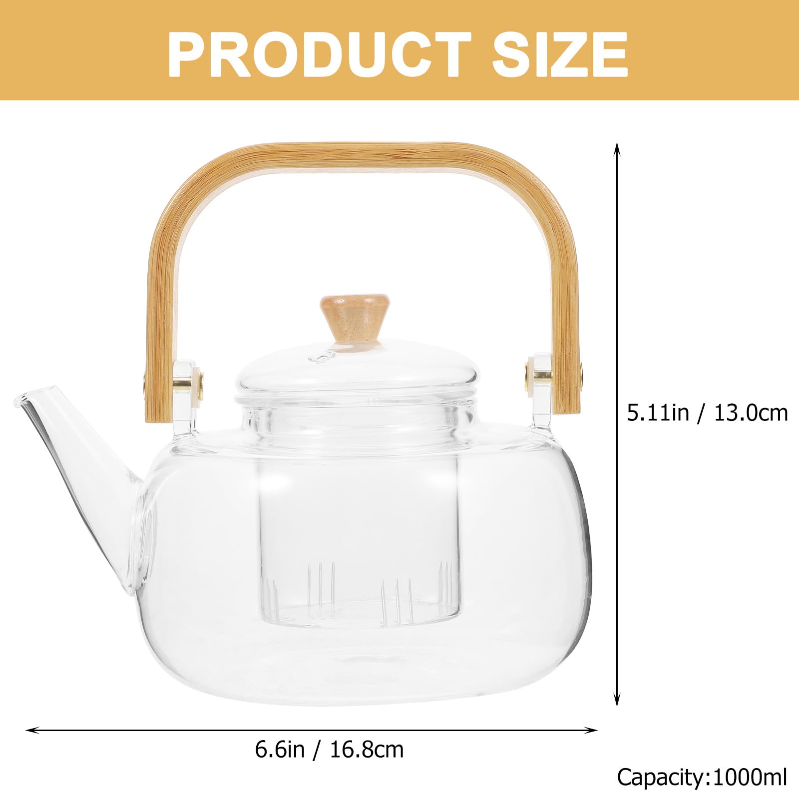 1000ml stovetop safe glass teapot