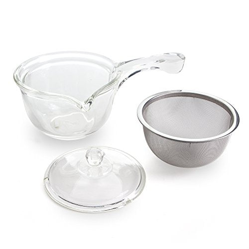 Hand blown borosilicate glass teapot made in Taiwan