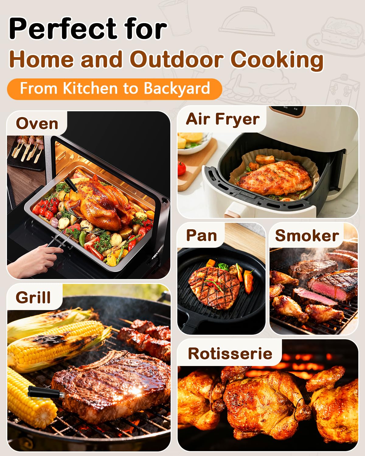 Easy 3-step setup BOTDOYS meat thermometer app