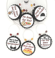 Bottle cap wine charms with multicolor beads for glass identification