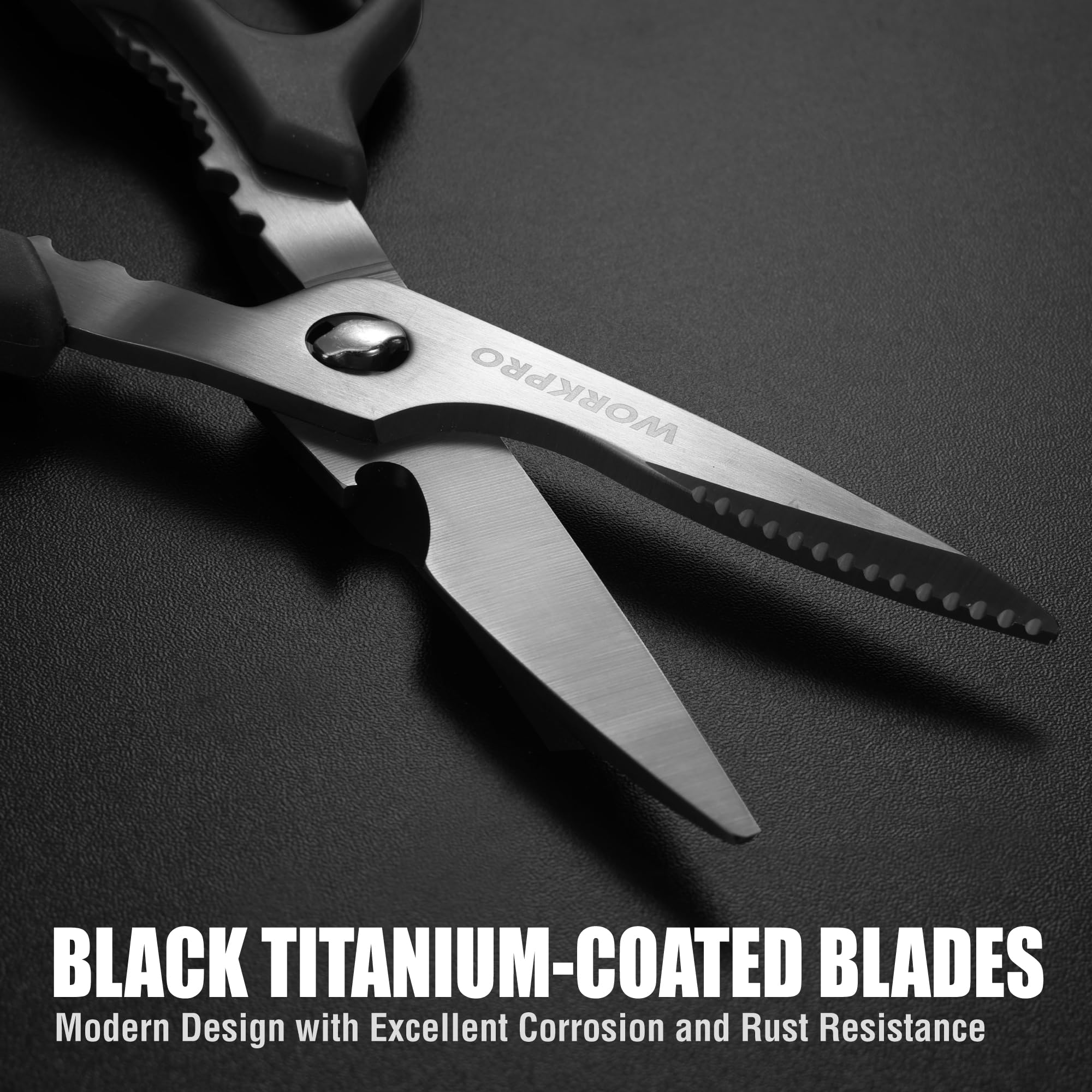 8-3/4 inch titanium coated kitchen scissors